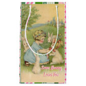 ヴィンテージイースターホワイトバニーいくつかのバニーはあなたを愛している スモールペーパーバッグ (正面)