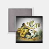 ヴィンテージイースターホワイトラビット&ベビーチックス, ZSSG マグネット (正面/裏面)