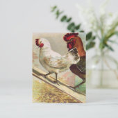 ヴィンテージイースターポストカードからのヴィンテージ鶏 ポストカード (スタンド正面)