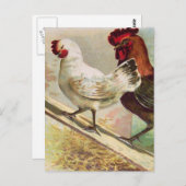 ヴィンテージイースターポストカードからのヴィンテージ鶏 ポストカード (正面/裏面)