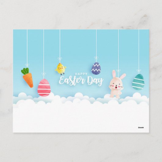 ヴィンテージイースターポストカード：ボンネットの愛らしい雛 シーズンポストカード (裏面)