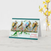 ヴィンテージイースターポストカード – Bunny Deliveries カード (黄色い花)