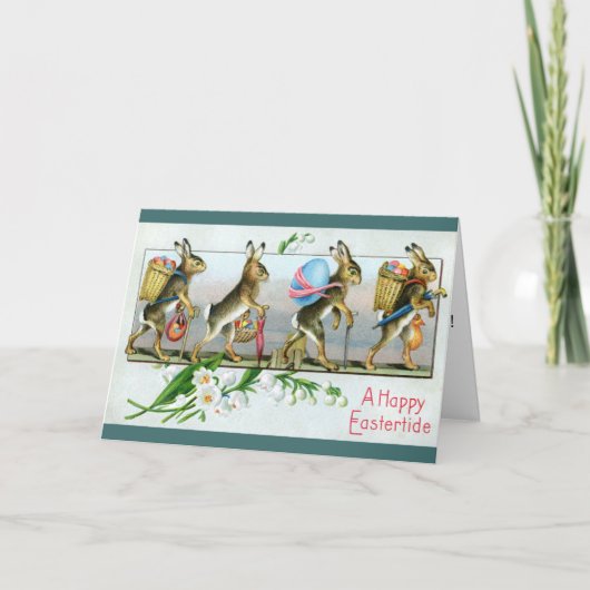 ヴィンテージイースターポストカード – Bunny Deliveries カード (正面)