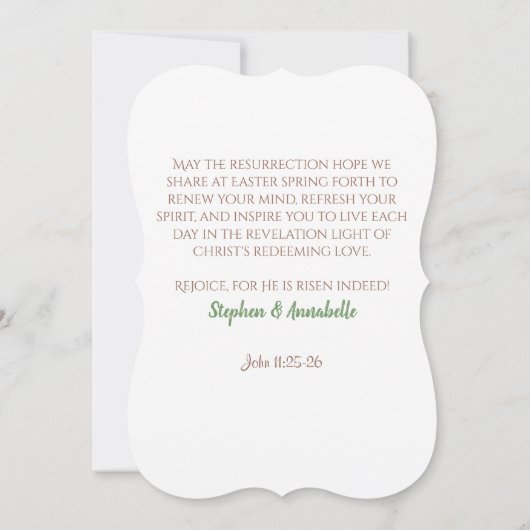 ヴィンテージイースターマーティンルター復活引用文 シーズンカード (裏面)