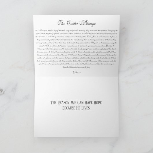 ヴィンテージイースターメッセージイエスは復活ホリデーカード シーズンカード (内部)