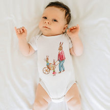 ヴィンテージイースターラビットファミリー装飾卵カート