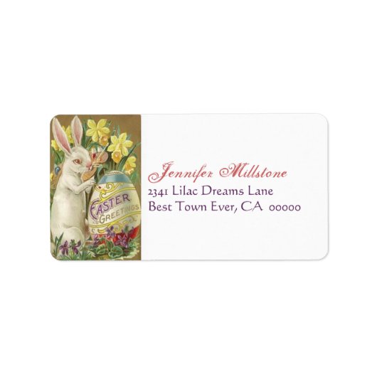 ヴィンテージイースターラビットペインタエッグ住所 シール (正面)