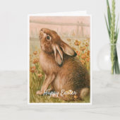 ヴィンテージイースターラビットホリデーカード シーズンカード (正面)