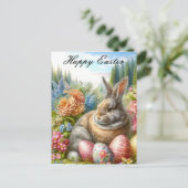 ヴィンテージイースターラビットホリデーポストカード ポストカード (スタンド正面)