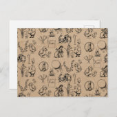 ヴィンテージイースターラビット&シッククラフトブラウンイースター シーズンポストカード (正面/裏面)