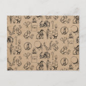 ヴィンテージイースターラビット&シッククラフトブラウンイースター シーズンポストカード (正面)