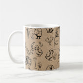 ヴィンテージイースターラビット&シッククラフトブラウン コーヒーマグカップ (左)