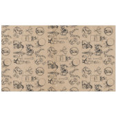 ヴィンテージイースターラビット&シッククラフトブラウン テーブルクロス (正面(横))