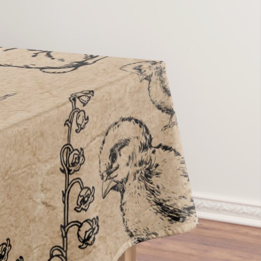 ヴィンテージイースターラビット&シッククラフトブラウン テーブルクロス (インサイチュ)