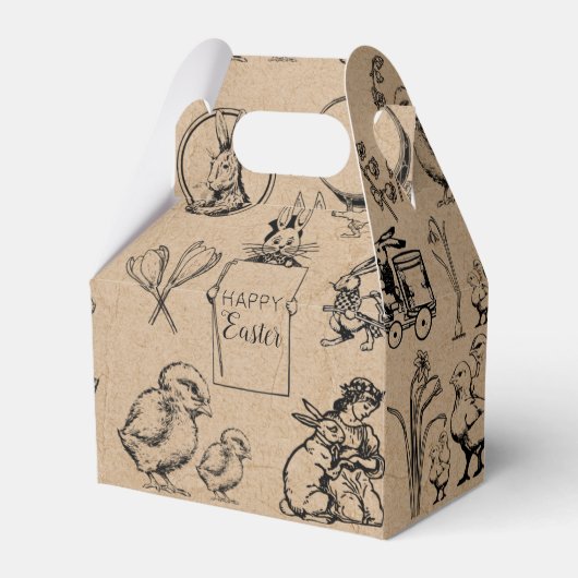 ヴィンテージイースターラビット&シッククラフトブラウン フェイバーボックス (正面サイド)