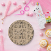 ヴィンテージイースターラビット&シッククラフトブラウン ペーパープレート (パーティー)