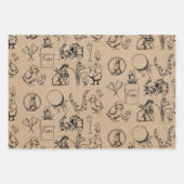 ヴィンテージイースターラビット&シッククラフトブラウン ラッピングペーパーシート (正面2)