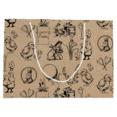 ヴィンテージイースターラビット&シッククラフトブラウン ラージペーパーバッグ (裏面)