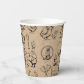 ヴィンテージイースターラビット&シッククラフトブラウン 紙コップ (裏面)