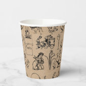 ヴィンテージイースターラビット&シッククラフトブラウン 紙コップ (左)
