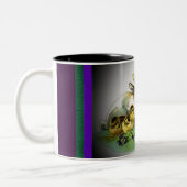 ヴィンテージイースターラビット、ベビーの雛と花, ZSSG ツートーンマグカップ (左)