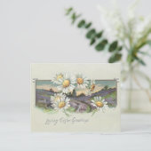 ヴィンテージイースターランドスケープとデイジー シーズンポストカード (スタンド正面)