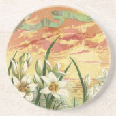 ヴィンテージイースターリリーサンライズ&エンジェルビクトリアンズ コースター (正面)