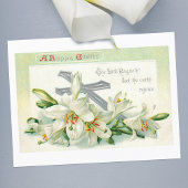 ヴィンテージイースターリリー、クロス&聖なる書物、 経典 シーズンポストカード