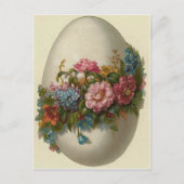 ヴィンテージイースター卵と花イースターカード シーズンポストカード (正面)