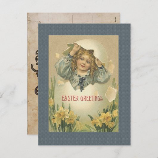 ヴィンテージイースター卵はがき シーズンポストカード (正面/裏面)