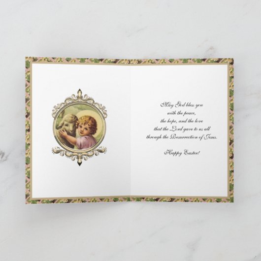 ヴィンテージイースター宗教恵み祈りの言葉ホリデイ シーズンカード (内部)
