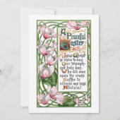 ヴィンテージイースター宗教賛美歌とシクラメン シーズンカード (正面)