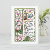 ヴィンテージイースター宗教賛美歌とシクラメン シーズンカード (スタンド正面)