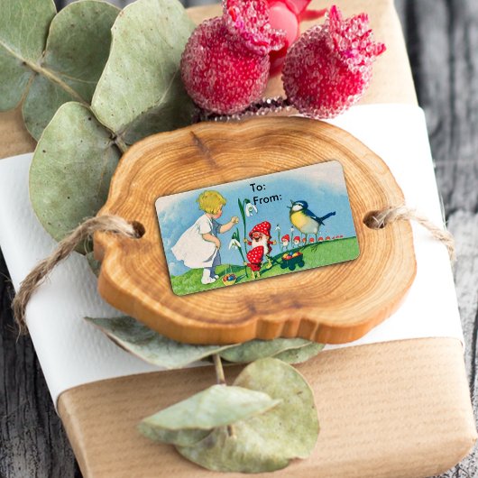 ヴィンテージイースター小妖精や小人卵ギフトラベル ラベル