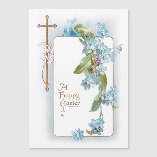 ヴィンテージイースター忘れクロス（青 – メ – ノット） (正面)