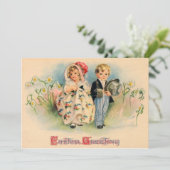 ヴィンテージイースター挨拶かわいい子ども シーズンカード (スタンド正面)