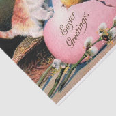 ヴィンテージイースター挨拶キャッツシックとイースター卵 薄葉紙 (詳細)