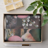 ヴィンテージイースター挨拶キャッツシックとイースター卵 薄葉紙 (ギフト)