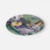 ヴィンテージイースター挨拶女の子の卵の子の車 ペーパープレート (アングル)