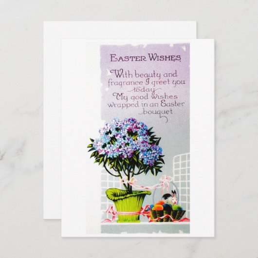 ヴィンテージイースター挨拶 シーズンカード (正面/裏面)
