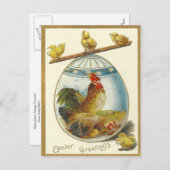 ヴィンテージイースター挨拶 シーズンポストカード (正面/裏面)