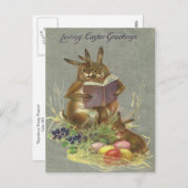 ヴィンテージイースター挨拶 シーズンポストカード (正面/裏面)