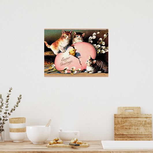 ヴィンテージイースター挨拶 ポスター (キッチン)