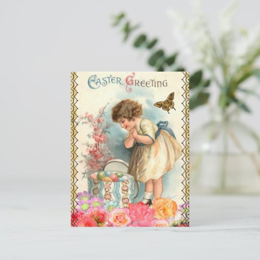 ヴィンテージイースター挨拶 ポストカード (スタンド正面)