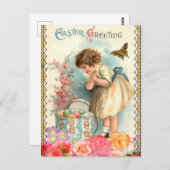 ヴィンテージイースター挨拶 ポストカード (正面/裏面)