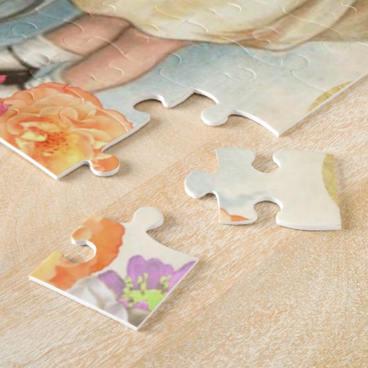 ヴィンテージイースター春ガールエッグ ジグソーパズル (側面)