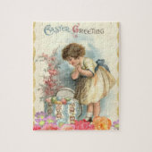 ヴィンテージイースター春ガールエッグ ジグソーパズル (縦)