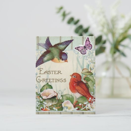 ヴィンテージイースター春挨拶 ポストカード (スタンド正面)