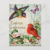 ヴィンテージイースター春挨拶 ポストカード (正面)