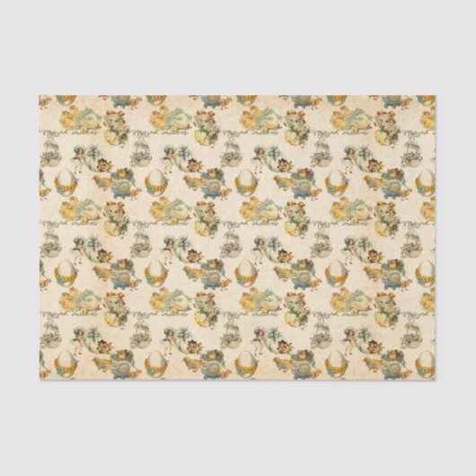 ヴィンテージイースター混合パターンパーティー組織 薄葉紙 (正面)